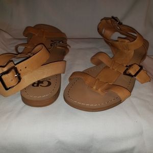 Gianni Bini Light Brown Leather Sandals US Womens Size 10M